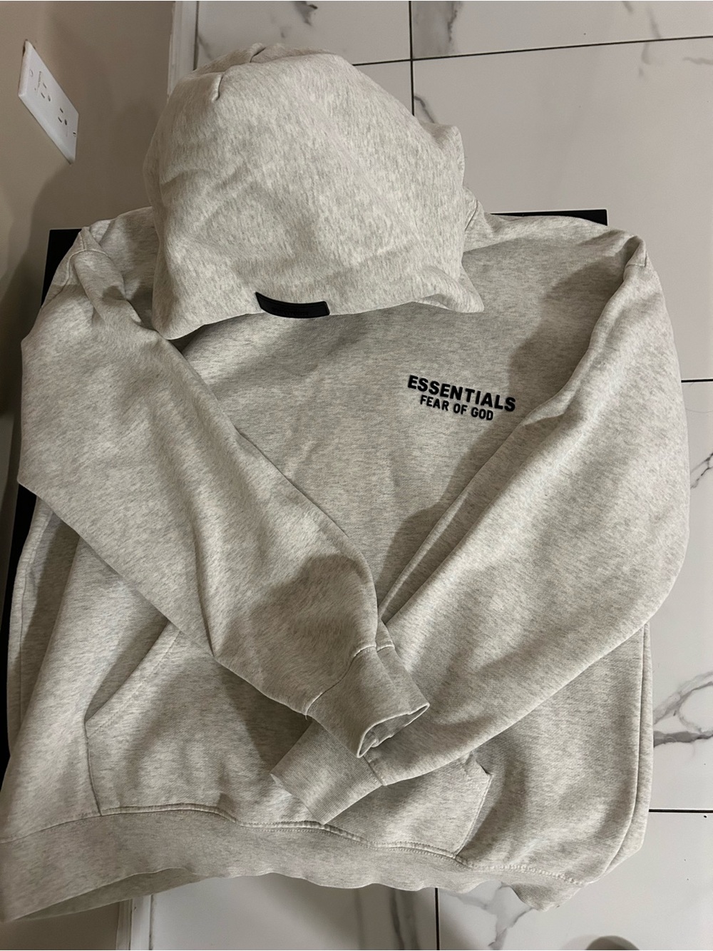 Fear of God Light Gray Cotton Hoodie - L